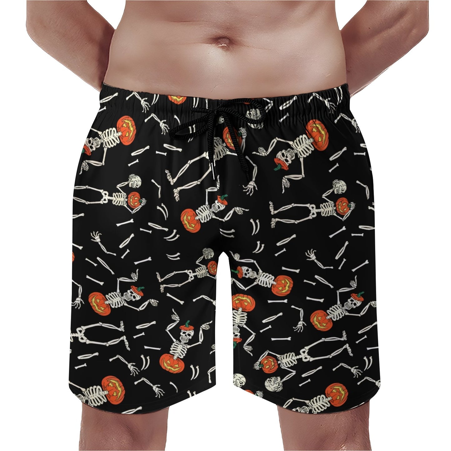 Pumpkin Skull Halloween Geek Shorts