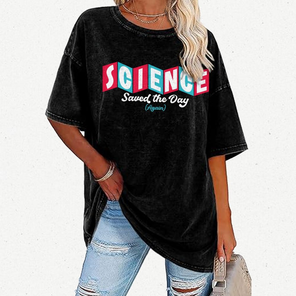 Science Saved the Day Vintage Distressed T-shirt