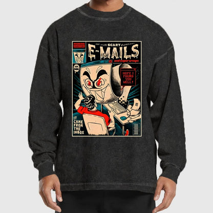 Scary E-mails Washed Long Sleeve Tee