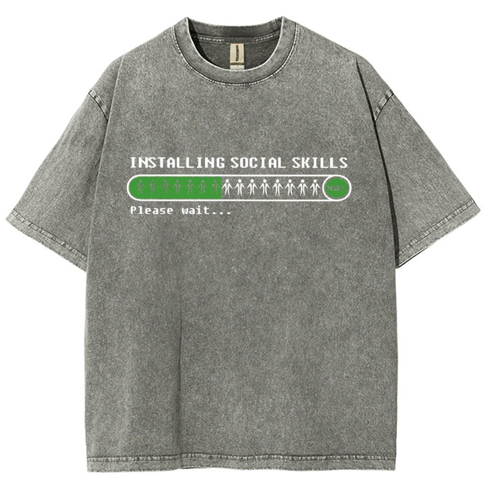 Funny Installing social skills Vintage Distressed T-shirt