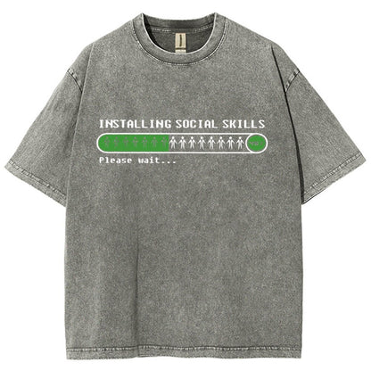 Funny Installing social skills Vintage Distressed T-shirt