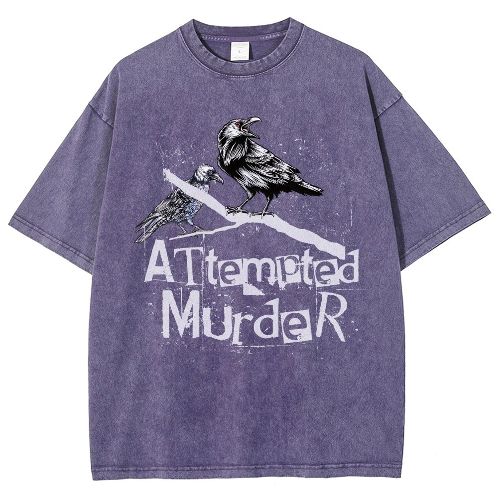 Attempted Murder Crows Vintage Distressed T-shirt