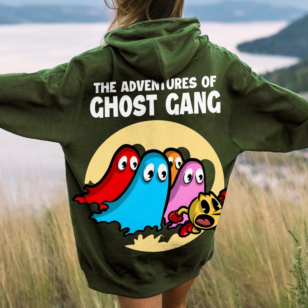 The Adventures Of Ghost Gang Printed Back Cotton Hoodie