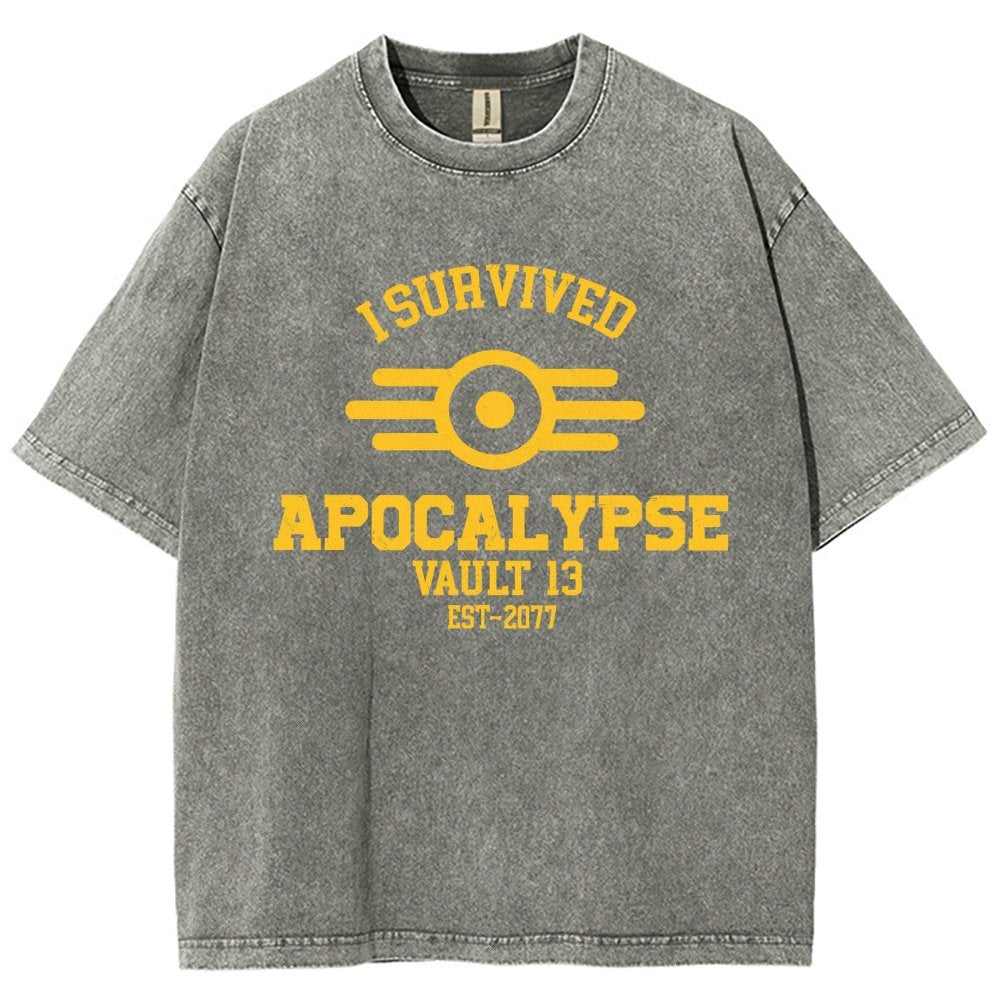 I Survived Apocalypse Vintage Distressed T-shirt