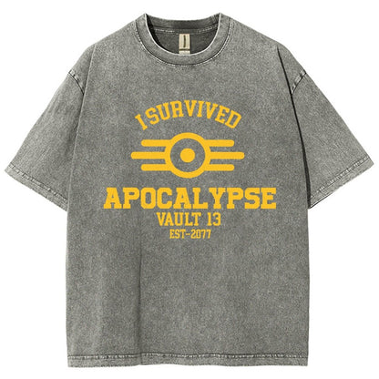 I Survived Apocalypse Vintage Distressed T-shirt