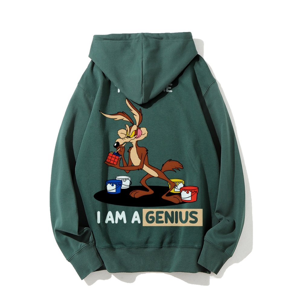 Trust Me I'm a Genius Printed Back Cotton Hoodie