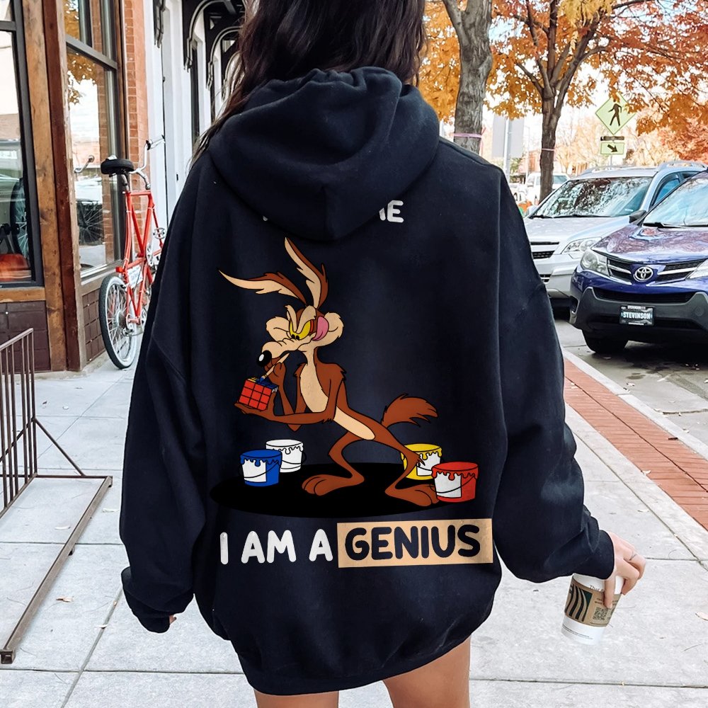 Trust Me I'm a Genius Printed Back Cotton Hoodie
