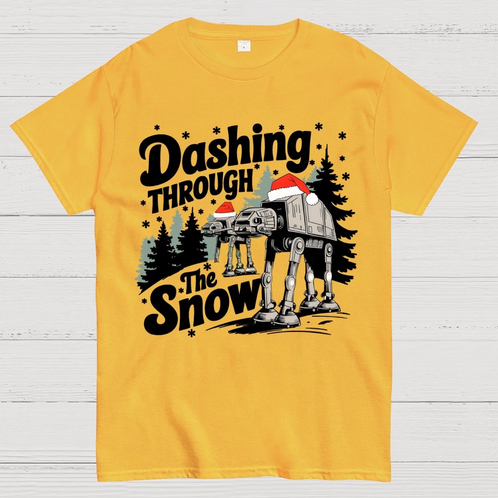 Mystery Robot Dog Crosses the Snow Christmas Geek T-Shirt