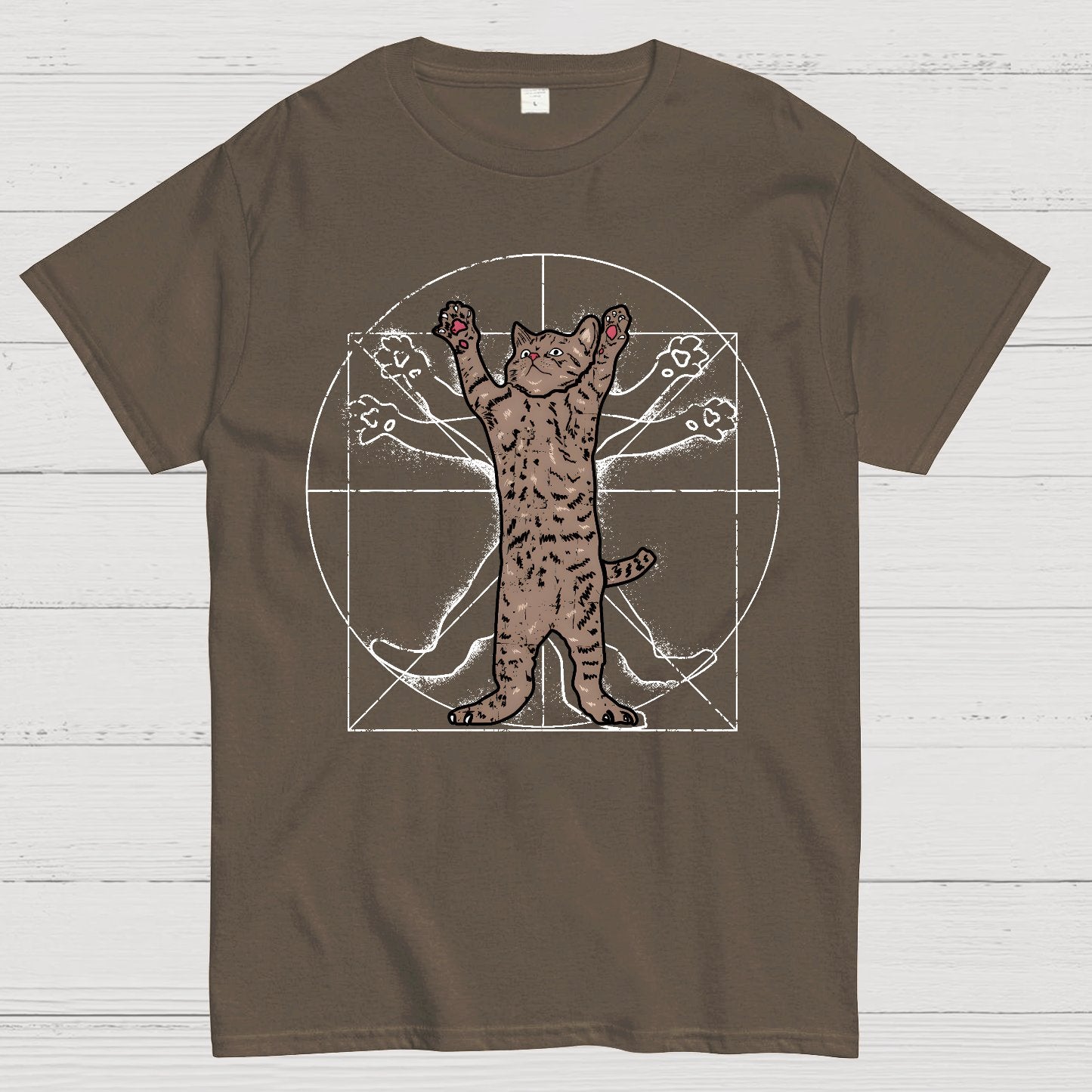 Vitruvian Cat Geek T-Shirt