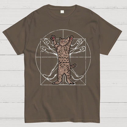 Vitruvian Cat Geek T-Shirt