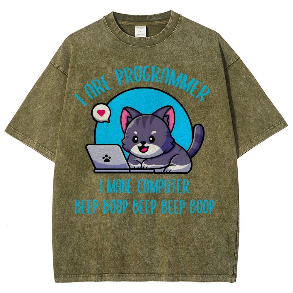 I Are Programmer I Make Computer Beep Vintage Distressed T-shirt