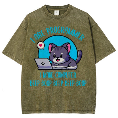 I Are Programmer I Make Computer Beep Vintage Distressed T-shirt