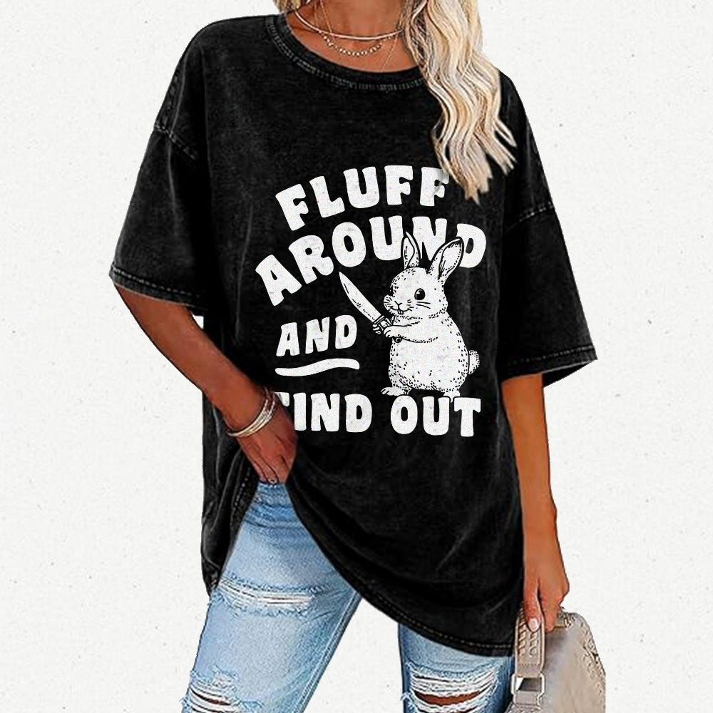 Fluff Around And Find Out Rabbit Vintage Distressed T-shirt