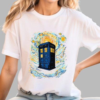 Starry Sky Phone Booth Geek T-Shirt