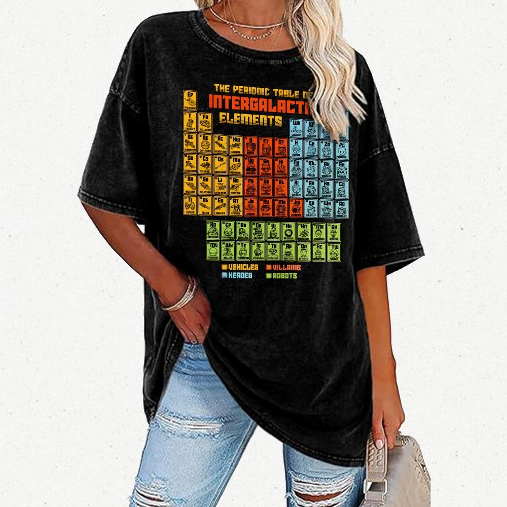The Periodic Table of Intergalactic Elements Vintage Distressed T-shirt