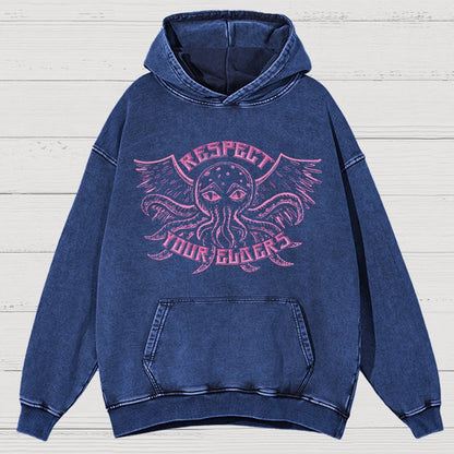 Respect Your Elder Gods Vintage Distressed Hoodie