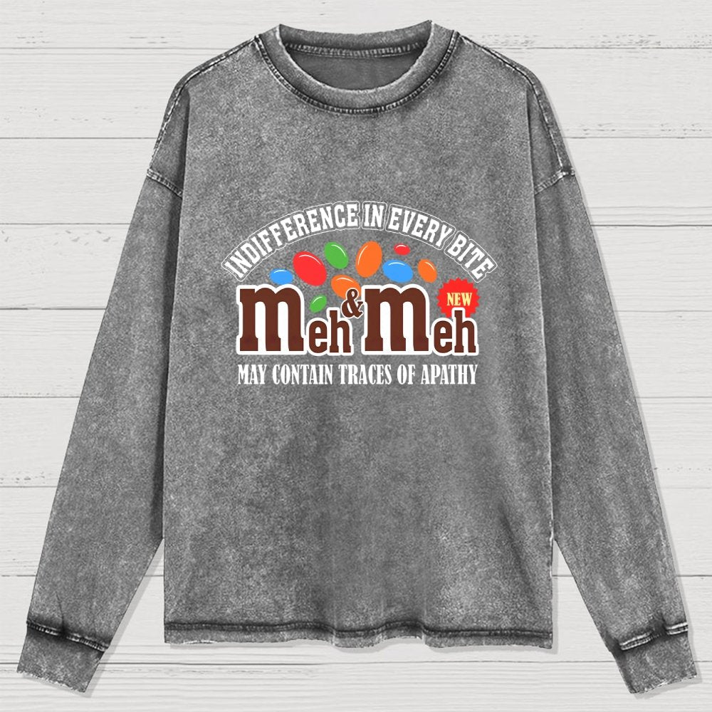 Meh & Meh Washed Long Sleeve Tee