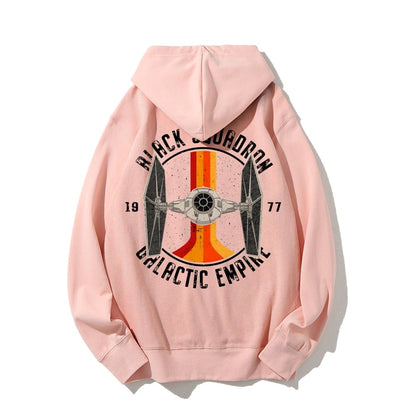 Vintage Squadron Printed Back Unisex Cotton Hoodie