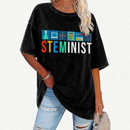 Steminist Science Technology Engineering Math STEM Vintage Distressed T-shirt