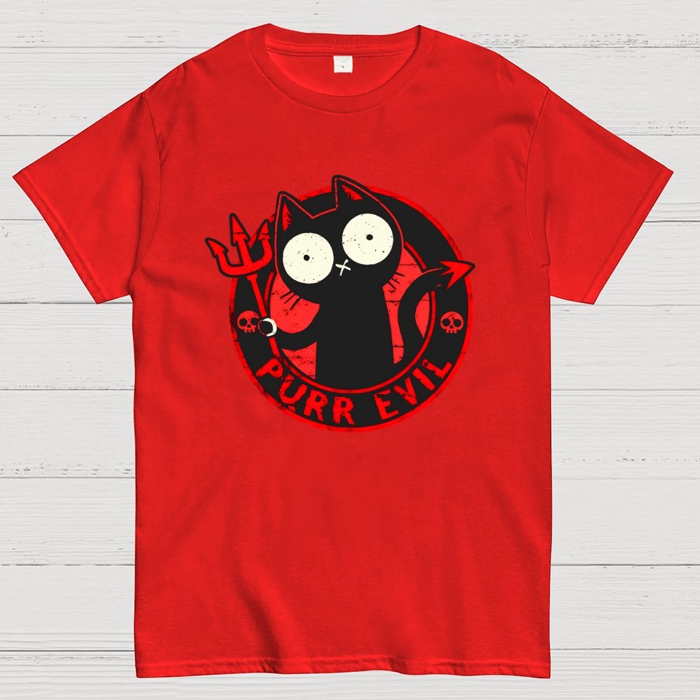 Purr Evil Cat Geek T-Shirt