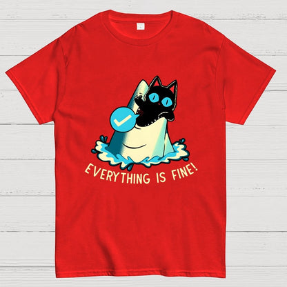 Everything Is Fine! Cat Geek T-Shirt