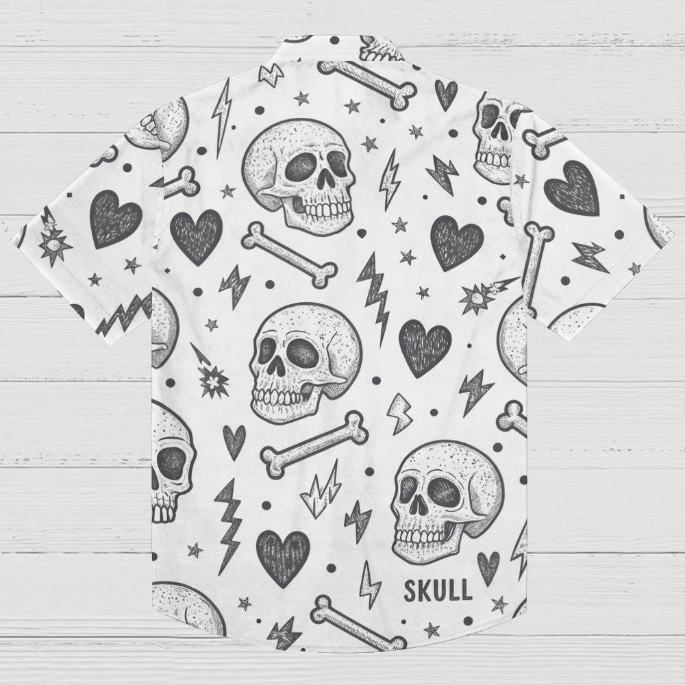 Skull pattern Geek Hawaiian Shirt
