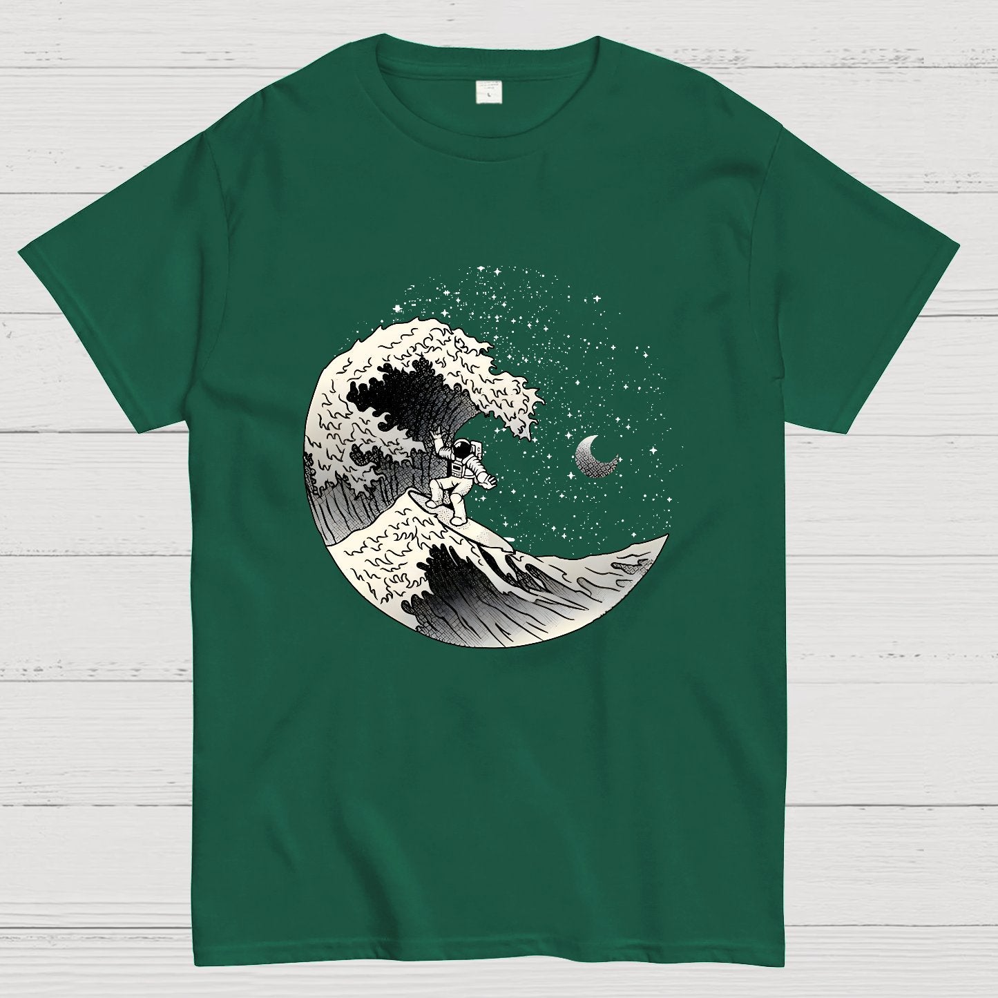 Astronaut Surfing Kanagawa Wave by Tobe Fonseca Geek T-Shirt