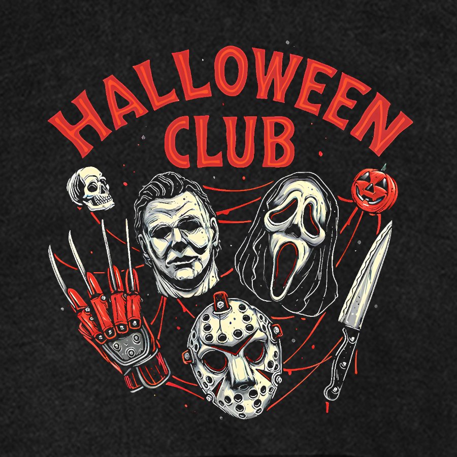 Halloween Club Vintage Distressed Hoodie
