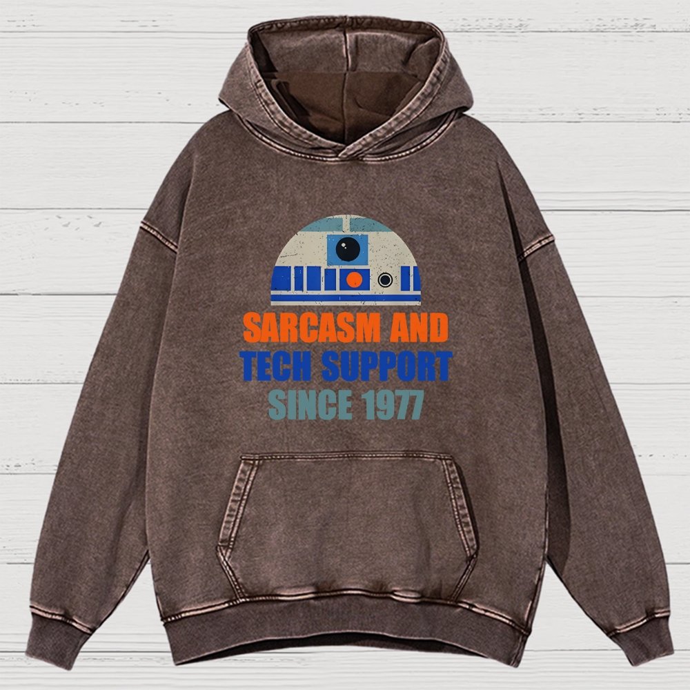 Providing Sarcasm and Tech Support Since 1977 Vintage Distressed Hoodie