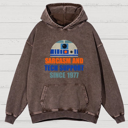 Providing Sarcasm and Tech Support Since 1977 Vintage Distressed Hoodie