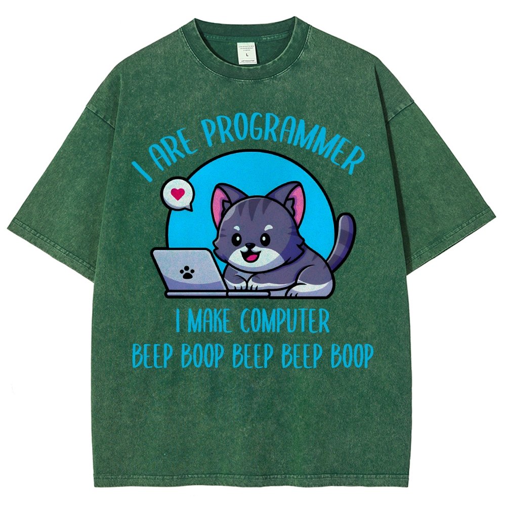 I Are Programmer I Make Computer Beep Vintage Distressed T-shirt
