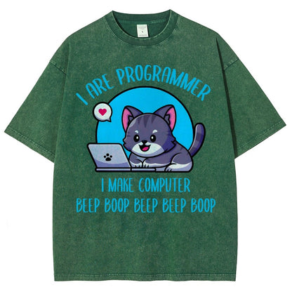 I Are Programmer I Make Computer Beep Vintage Distressed T-shirt