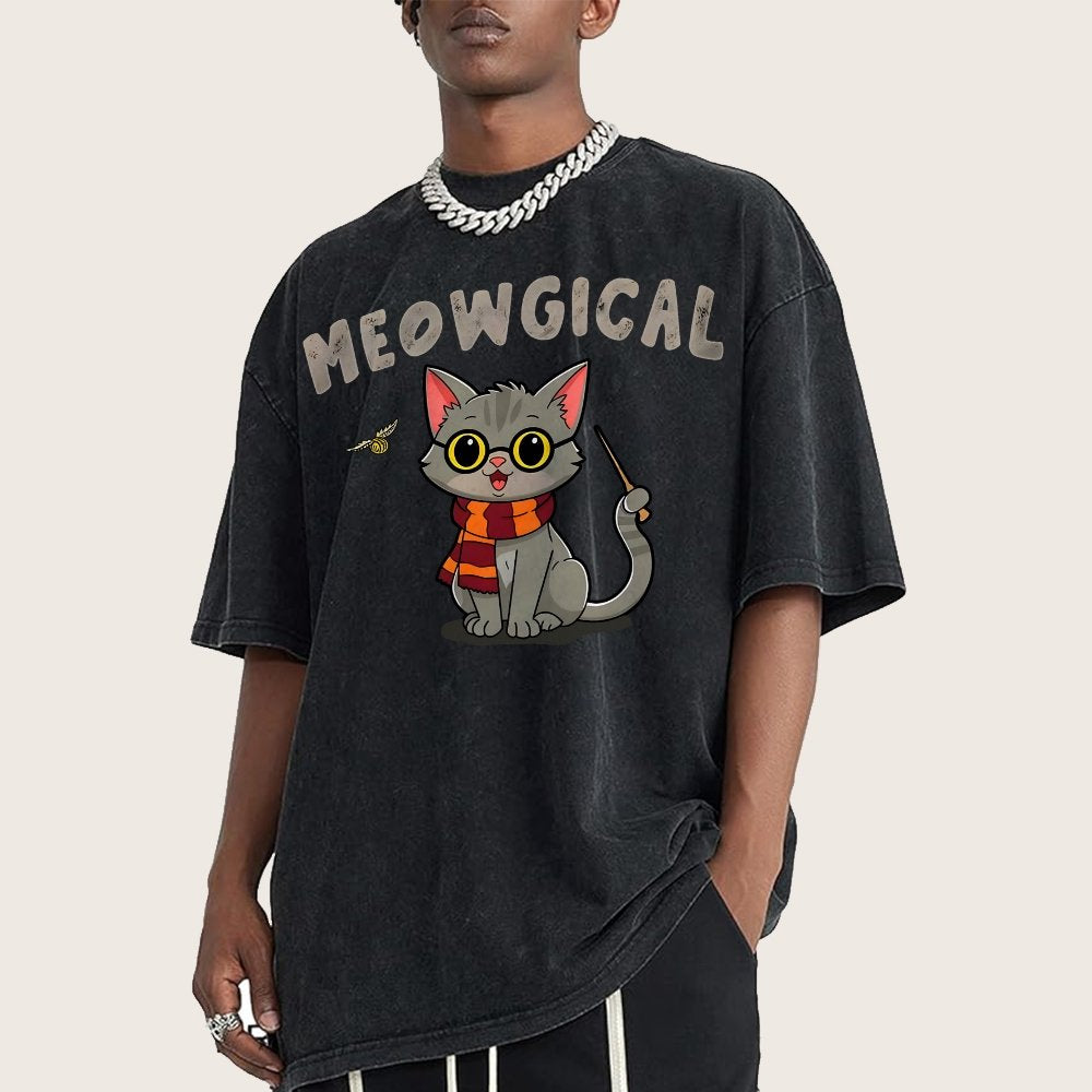 Meowgical Vintage Distressed T-shirt