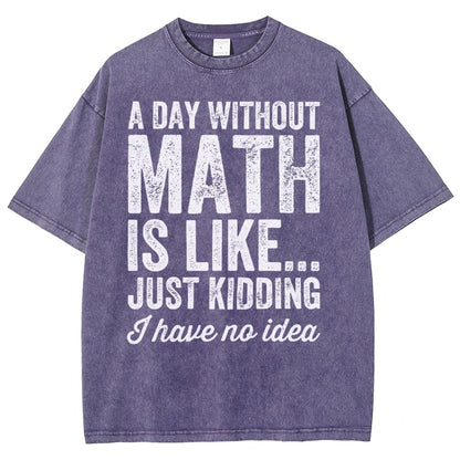 A Day Without Math Is Like Just Kidding I Have No Idea Vintage Distressed T-shirt