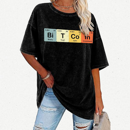 Bitcoin Periodic Table Cryptocurrency BTC Funny Vintage Vintage Distressed T-shirt