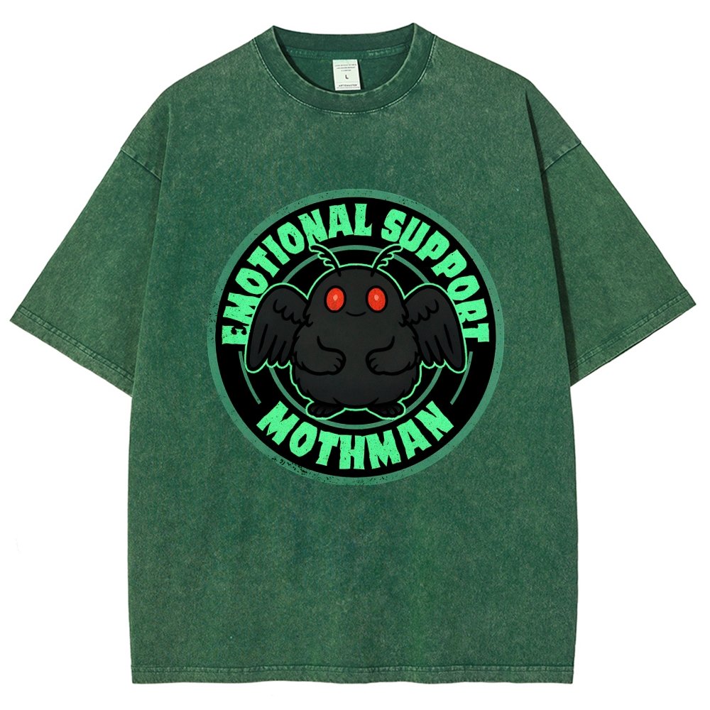 Emotional Support Mothman Vintage Distressed T-shirt