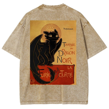 Le Dragon Noir Back Washed T-Shirt