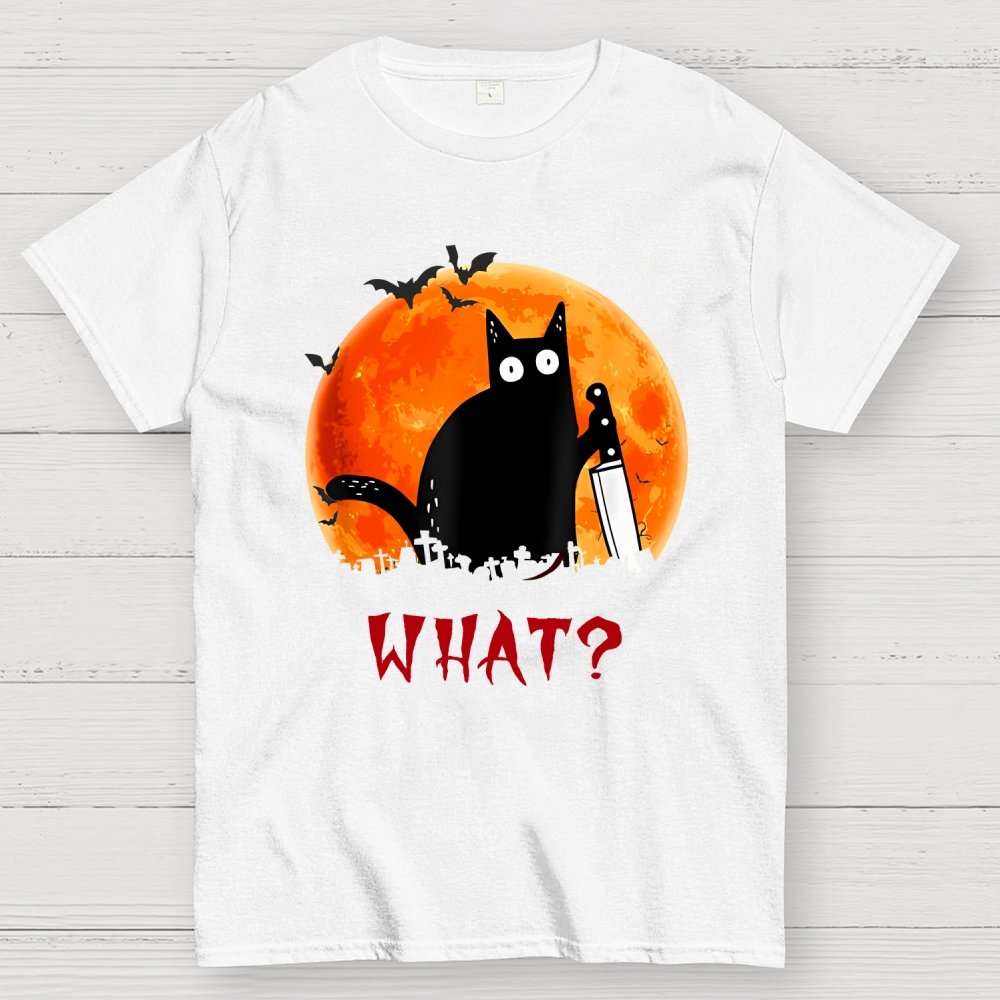 Cat What Funny Halloween Unisex Geek T-Shirt