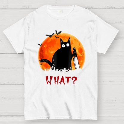 Cat What Funny Halloween Unisex Geek T-Shirt