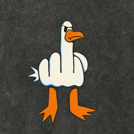 Rude Seagull Design Funny Cotton Hat