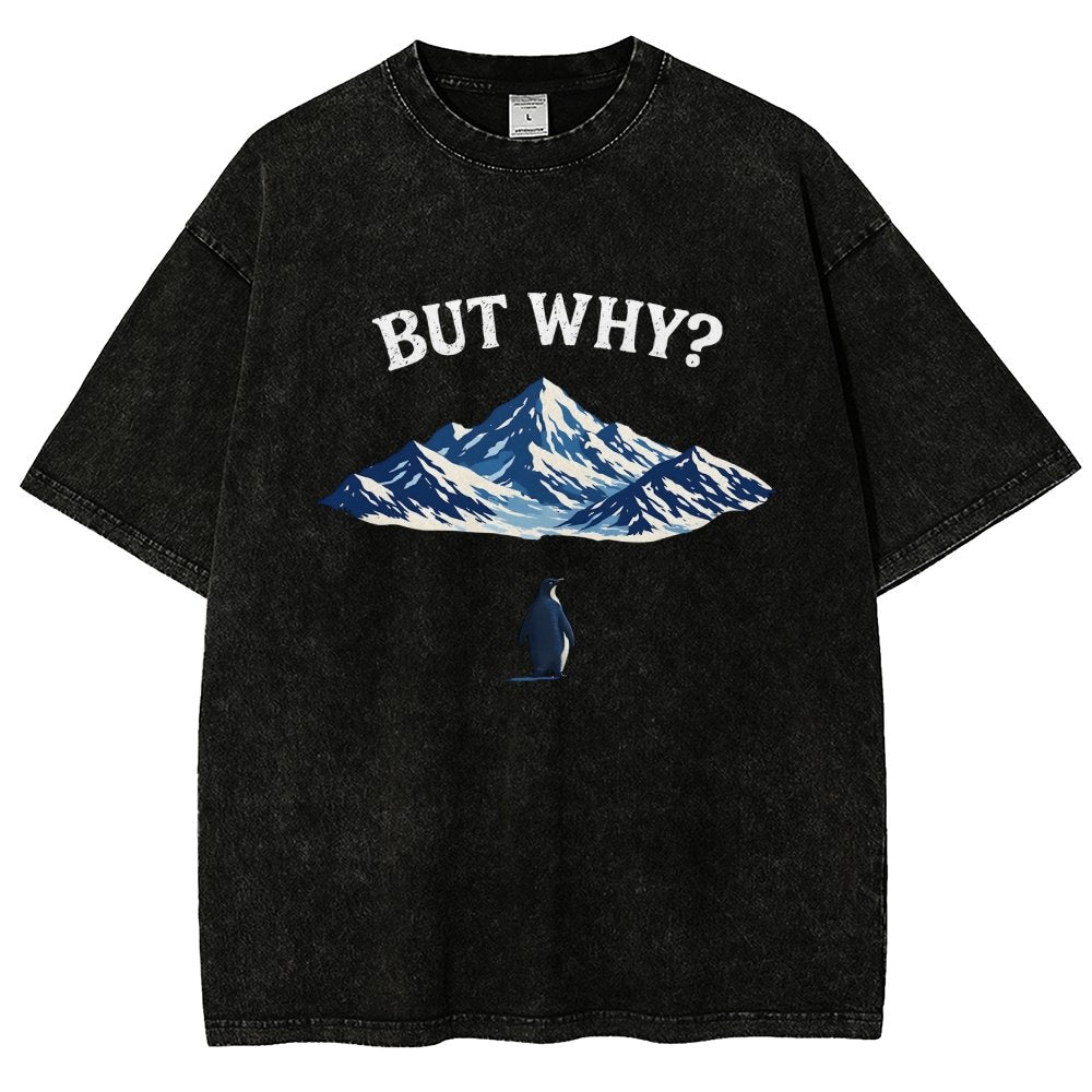 But Why Penguin Vintage Distressed T-shirt
