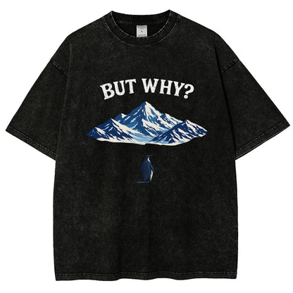 But Why Penguin Vintage Distressed T-shirt