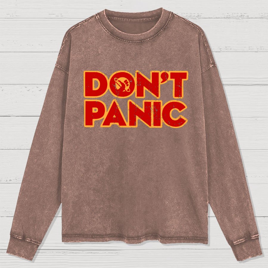 Dont Panic Washed Long Sleeve Tee