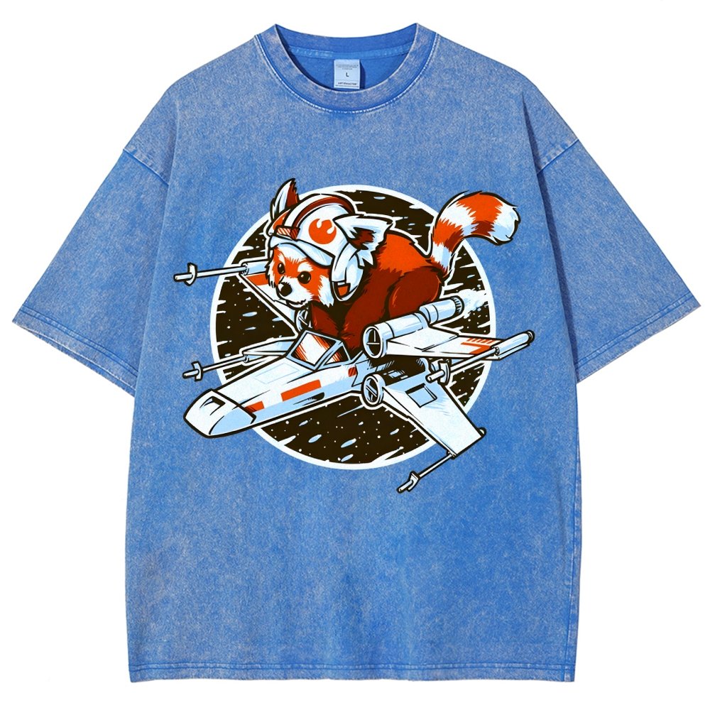 Red panda Standing By Vintage Distressed T-shirt