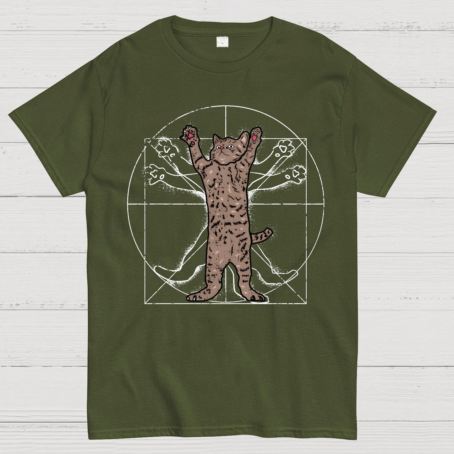 Vitruvian Cat Geek T-Shirt