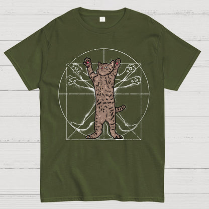 Vitruvian Cat Geek T-Shirt