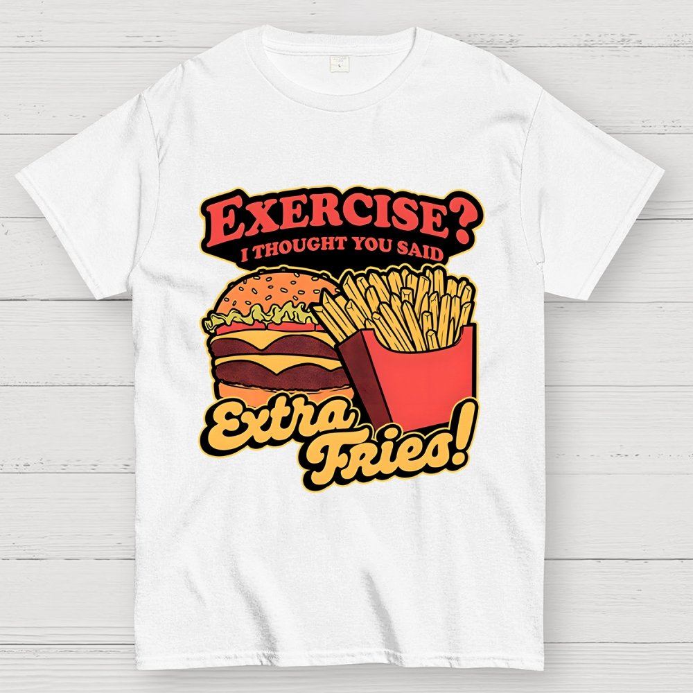 Burger Fries Exercise Geek T-Shirt