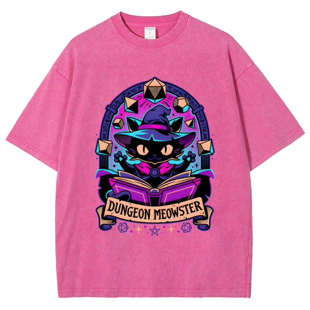 Feline Dungeon Keeper Meowster Vintage Distressed T-shirt