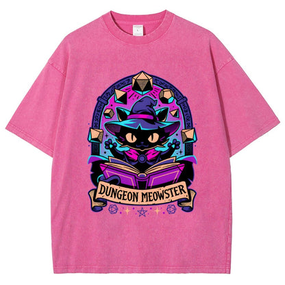 Feline Dungeon Keeper Meowster Vintage Distressed T-shirt
