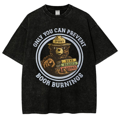 Only You Can Prevent Book Burnings Vintage Distressed T-shirt